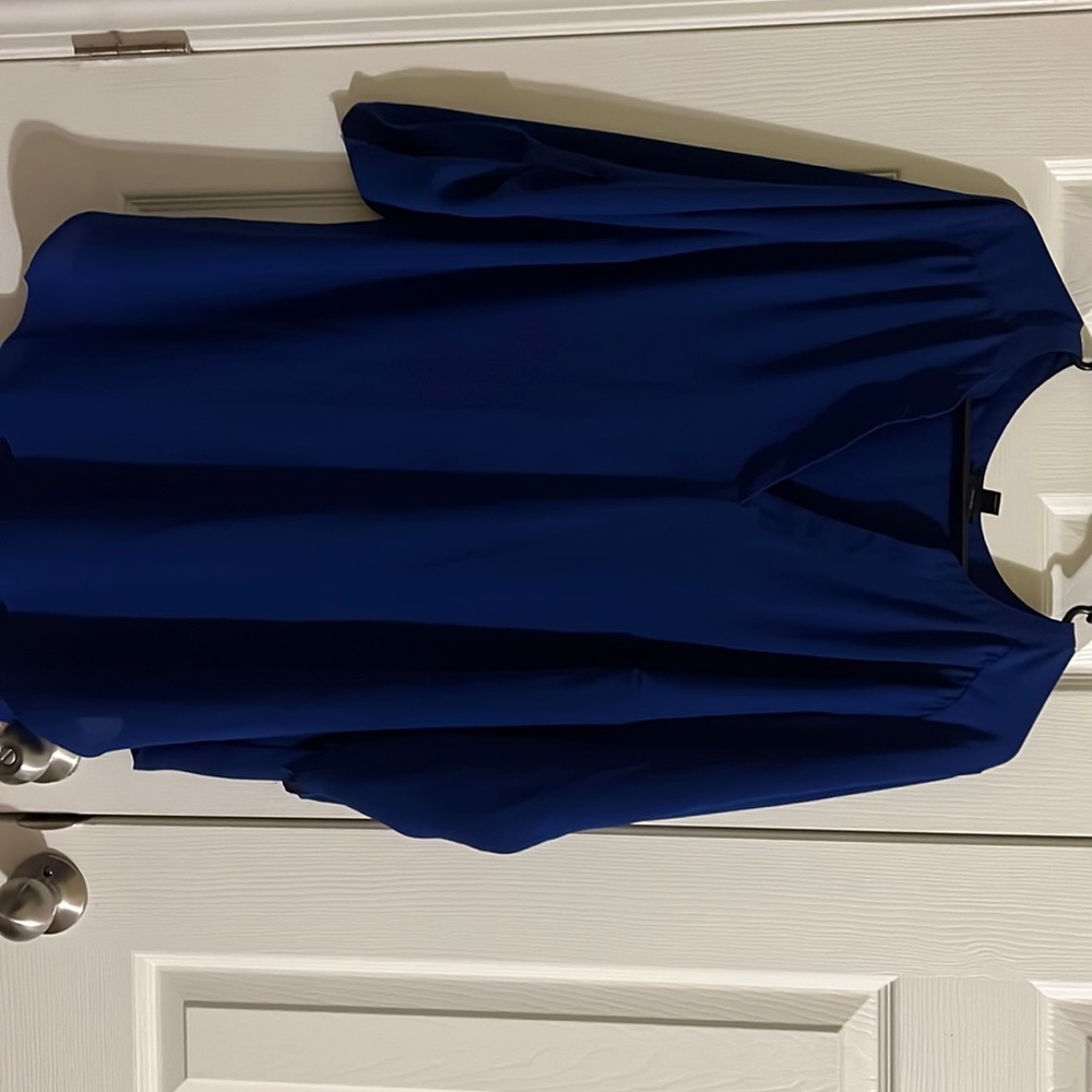 Women’s 3X Blue Dress Shirt 3/4 sleeve
